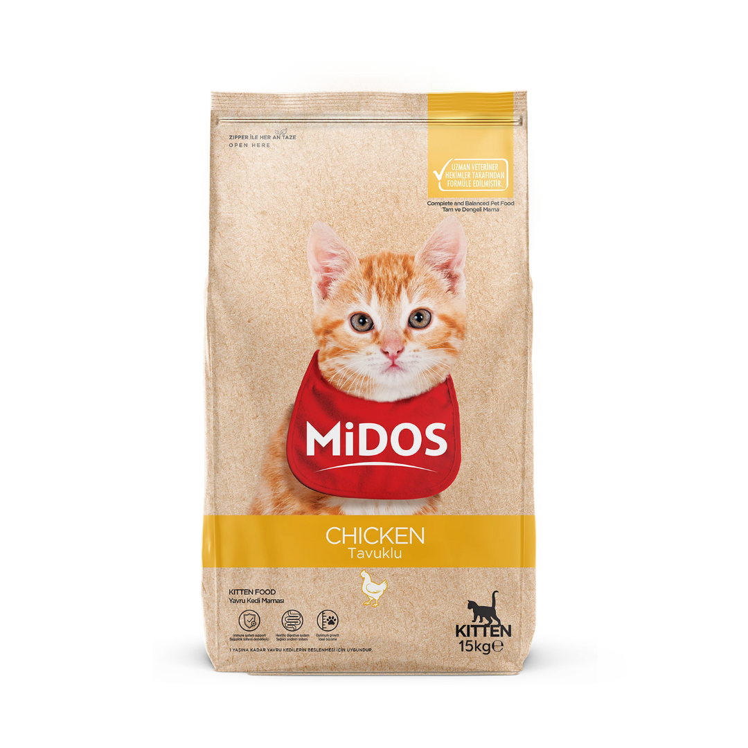Midos Chicken Flavored Kitten Food – 15 kg