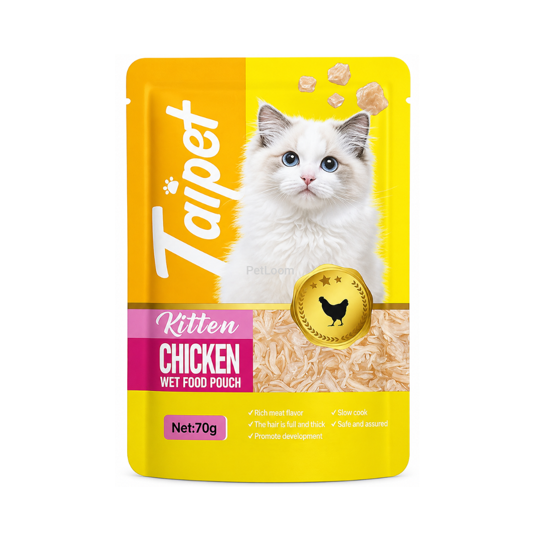 Taipet Kitten Chicken Wet Food Pouch – 70gm