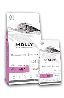Molly Light & Sterilised Indoor Adult Cat Food with Chicken