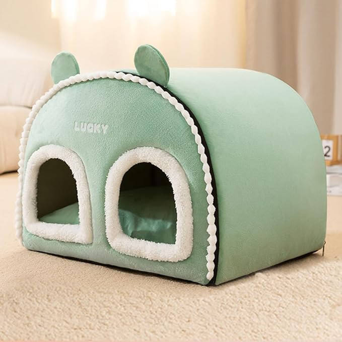 Foldable Cat House with Cushion