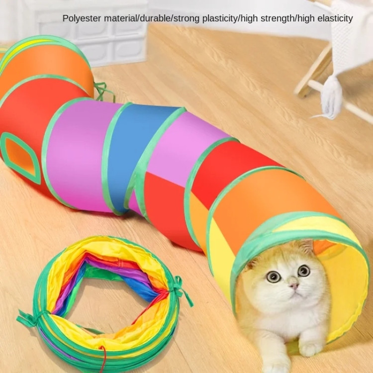 Colorful Foldable Cat Tunnel – Multi-Hole Design