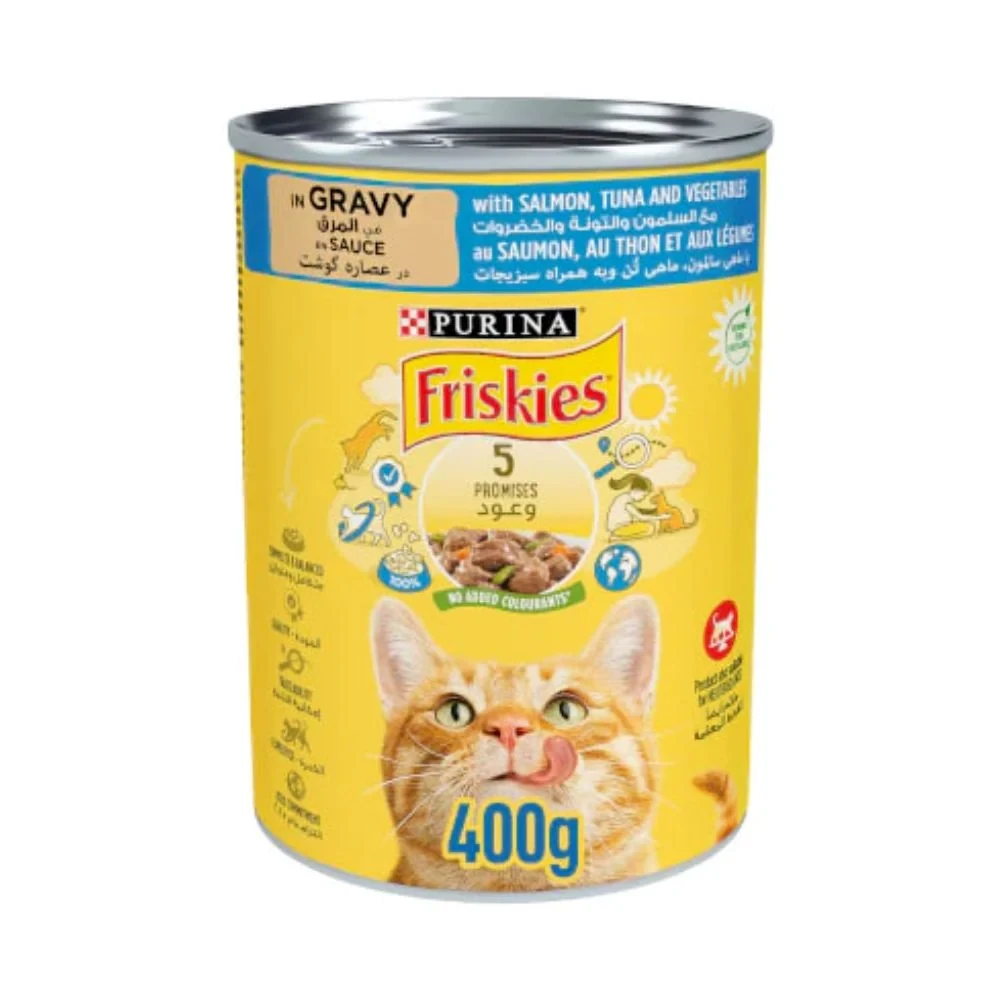 Purina Friskies Wet Cat Food Chunks Salmon, Tuna & Vegetables in Gravy