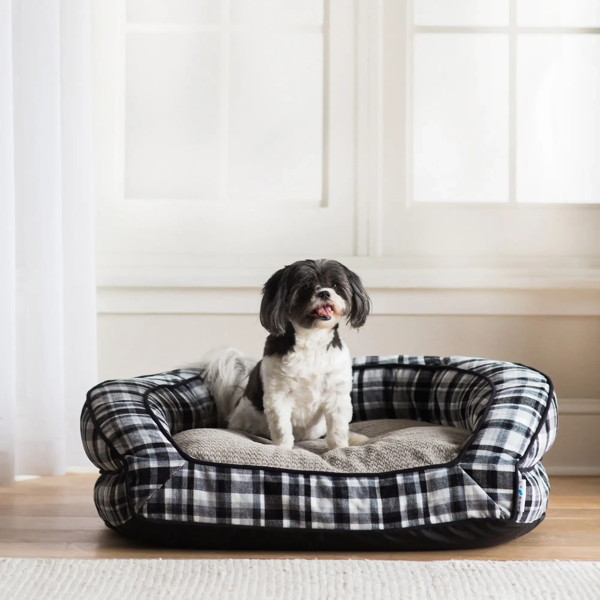 La-Z-Boy Spencer Plaid Tucker Sofa Dog Bed – 33″ × 30″ × 11″
