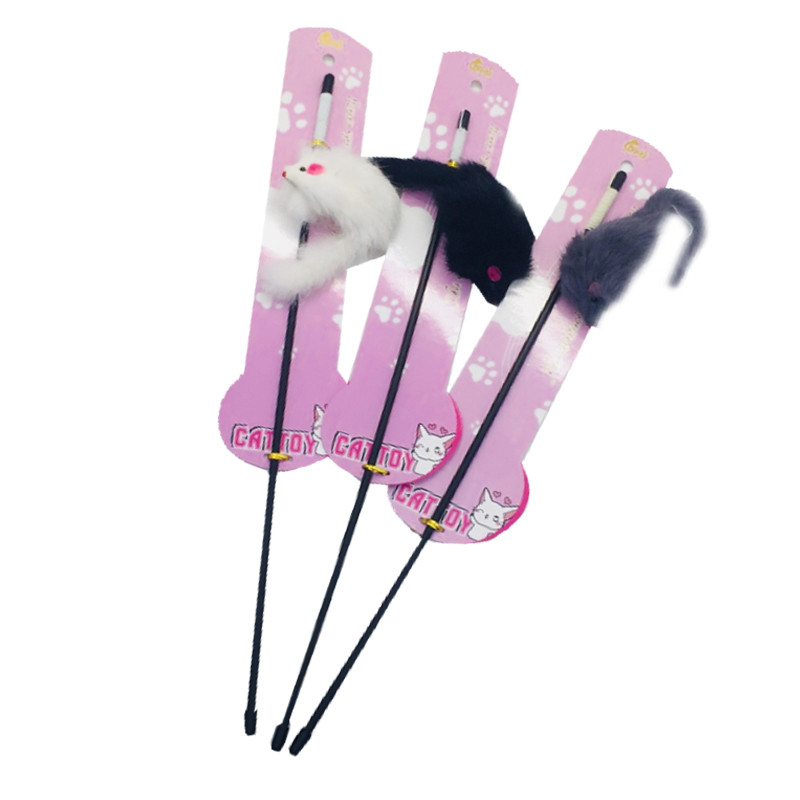 Furry Mouse Teaser Wand – Interactive Cat Toy