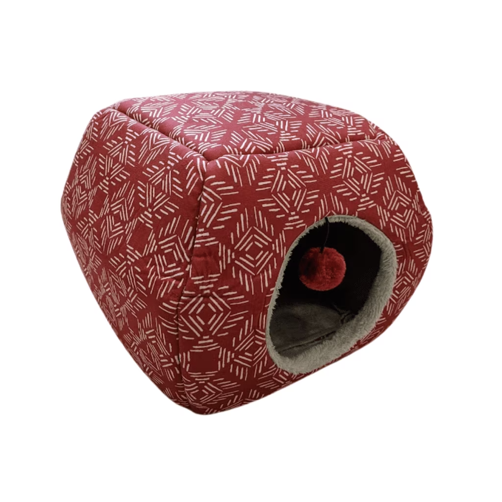 Convertible Plush Pet Cave Bed – 2-in-1 Cozy Hideaway & Open Bed