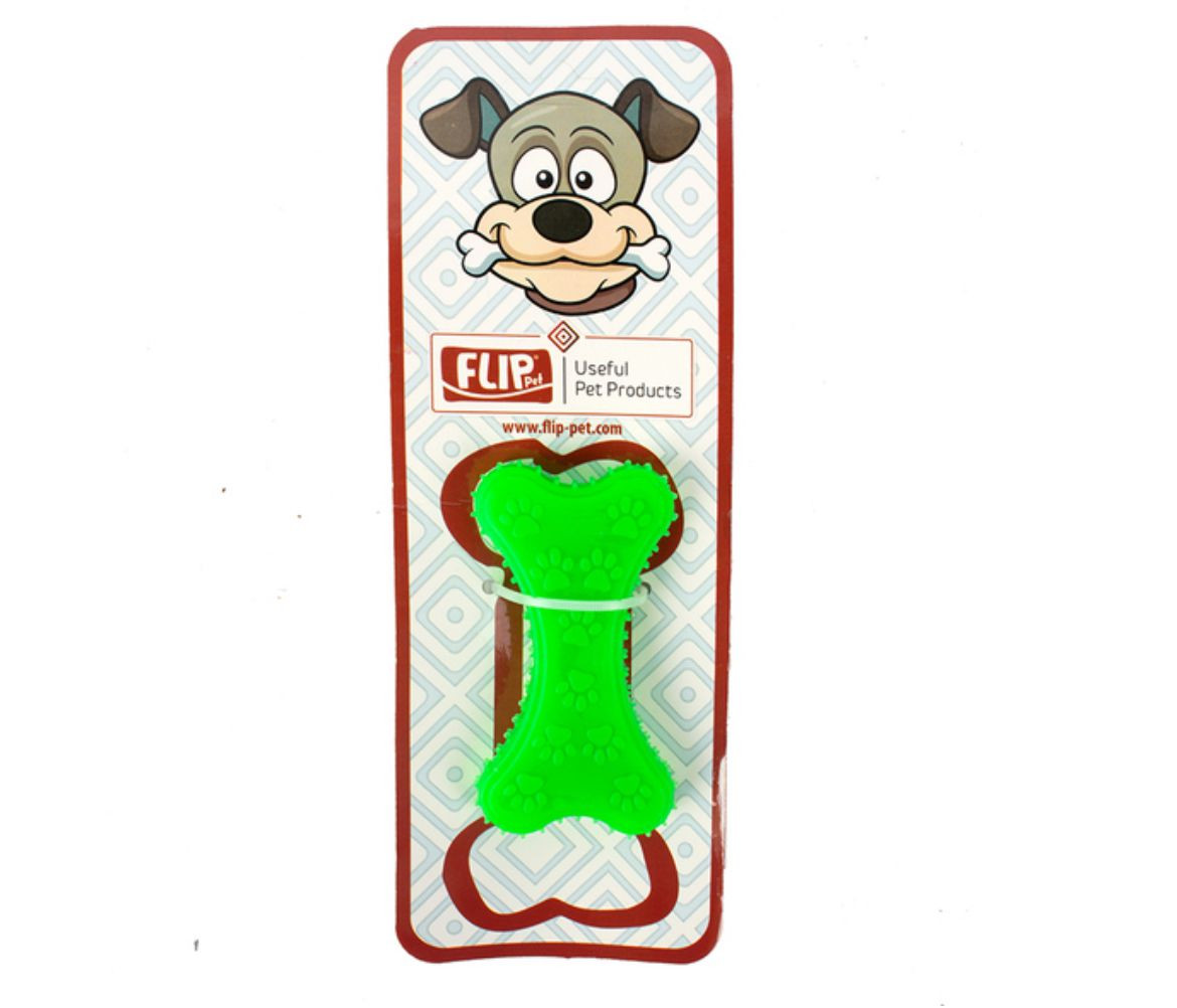 Flip Pet Bone-Shaped Durable Chew Toy for Dogs – Green