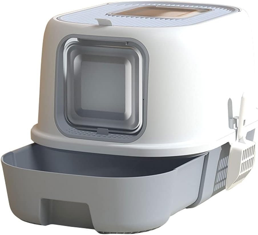 Large Litter Box, Splash-Proof Semi-Enclosed Cat Toilet