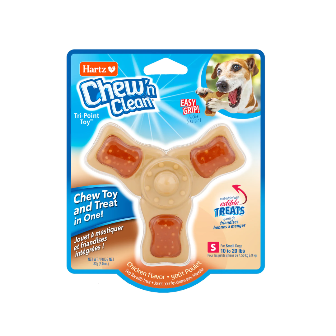 Hartz® Chew 'n Clean® Tri-Point Dog Toy – Small