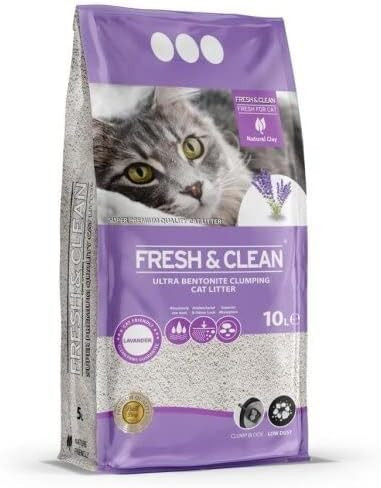 Fresh & Clean Ultra Bentonite Clumping Cat Litter – Lavender Scent (10 L)