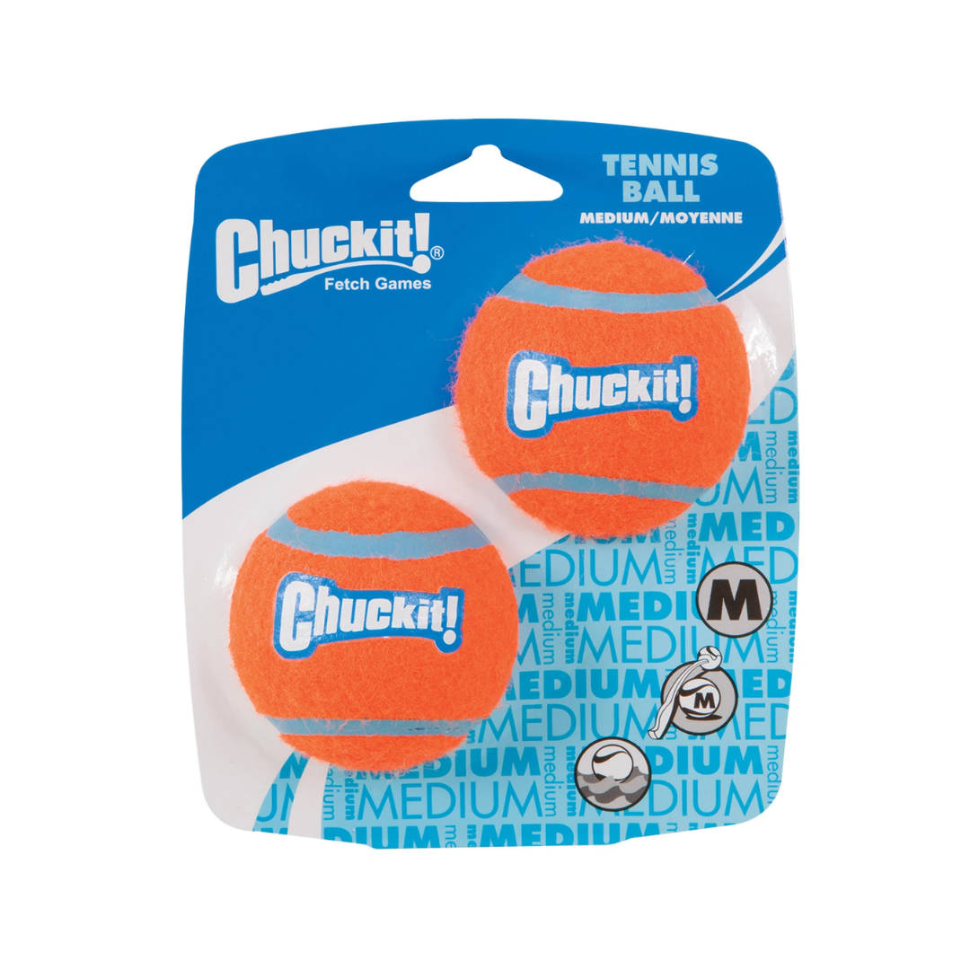 Chuckit! Tennis Balls Dog Toy – Medium (2 Pack, Assorted Colors)
