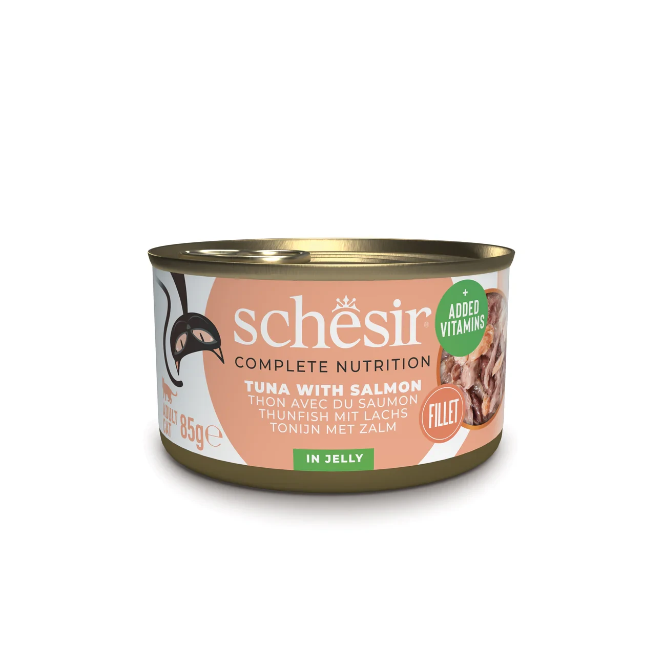 Schesir Complete Nutrition – Tuna with Salmon Fillets in Jelly – 85g Can