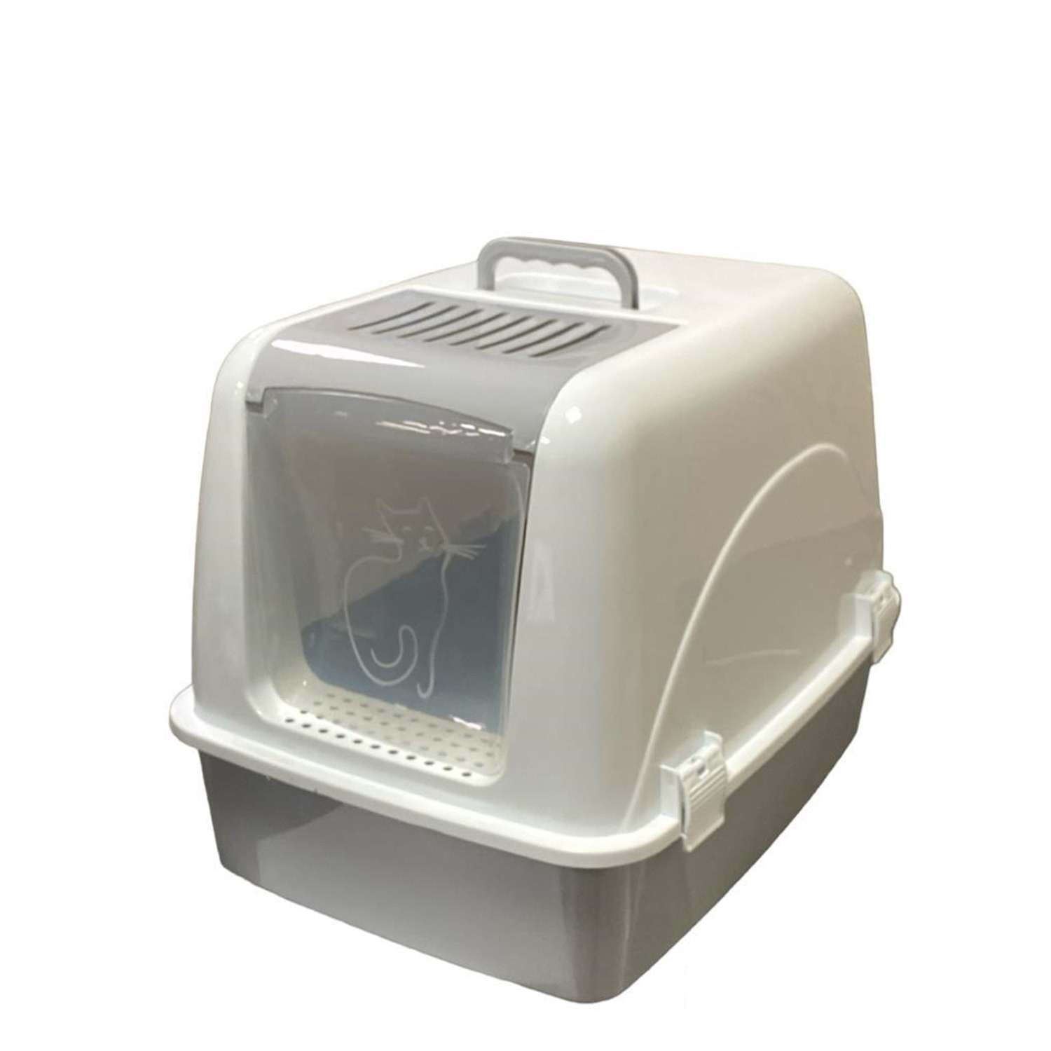 Enclosed Cat Litter Box - Gray