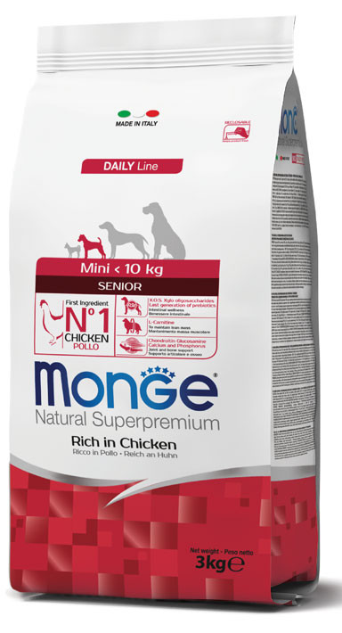 Monge Natural Superpremium Mini Senior – Rich in Chicken – 3 kg