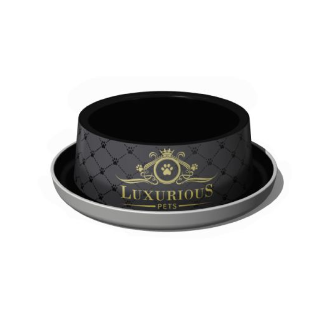 Moderna Trendy Dinner Food & Water Bowl – 350 ml (Black)