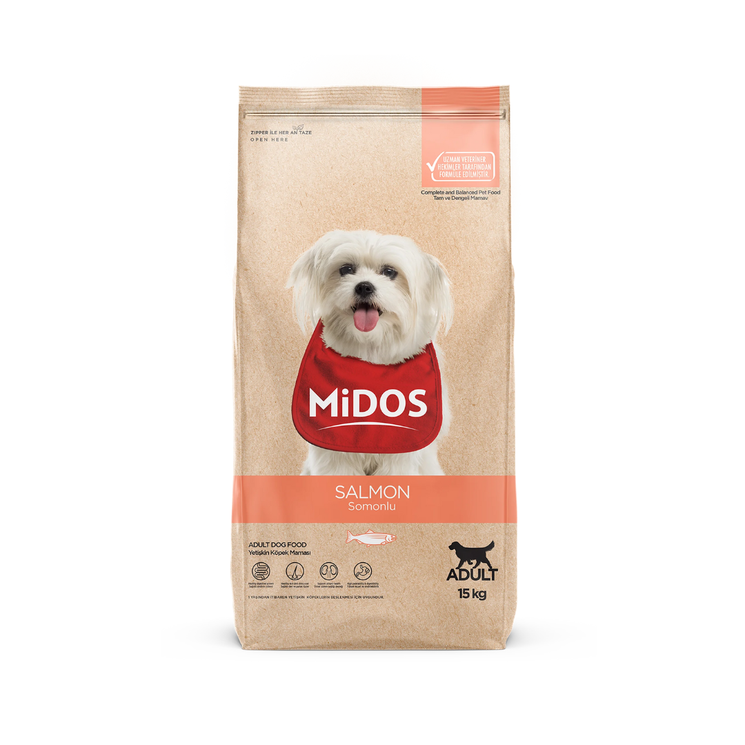 Midos Salmon Flavored Adult Dog Food – All Breeds (15 kg)