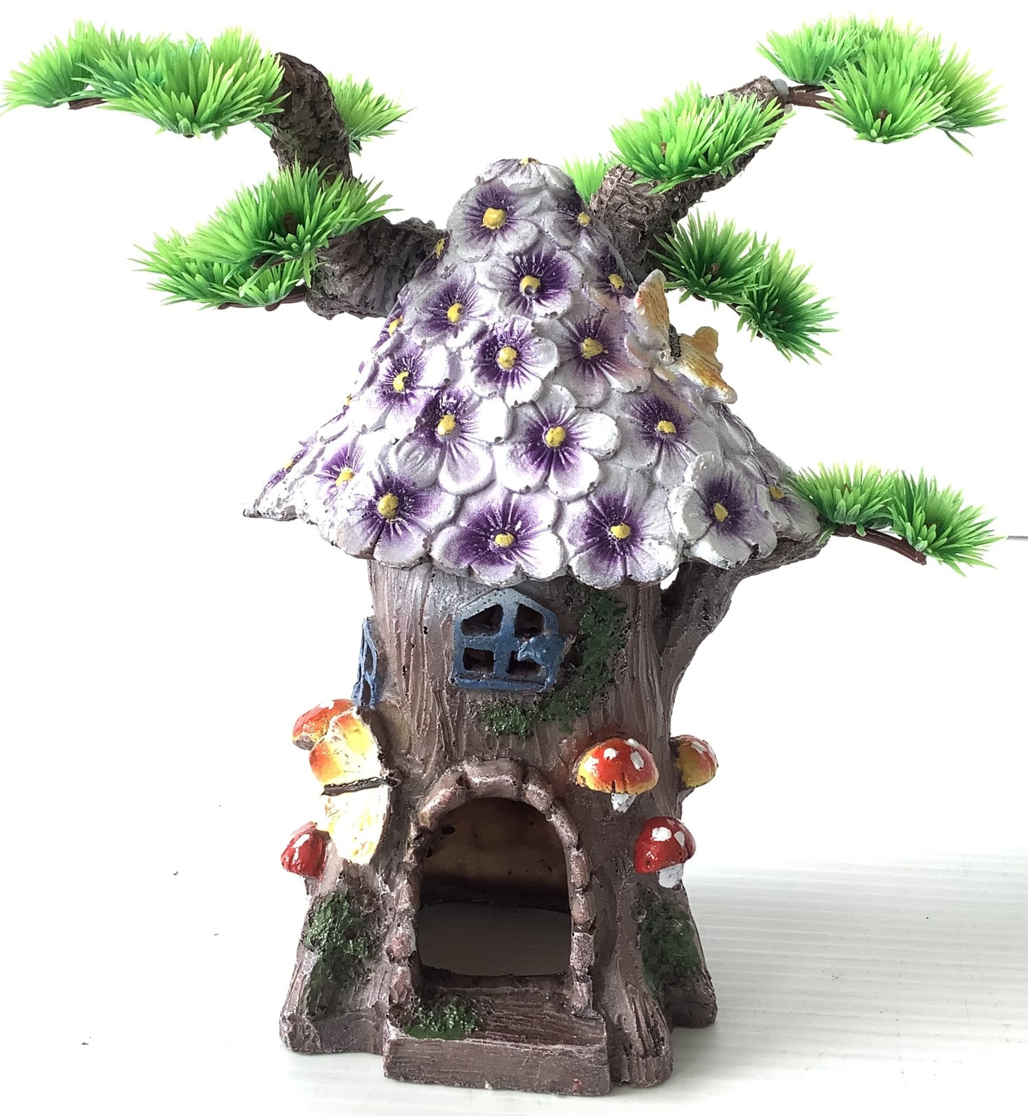 Flower Cottage Aquarium Ornament