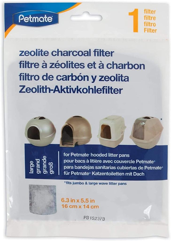 Petmate Zeolite Charcoal Filter Replacement – For Large Hooded Litter Pans