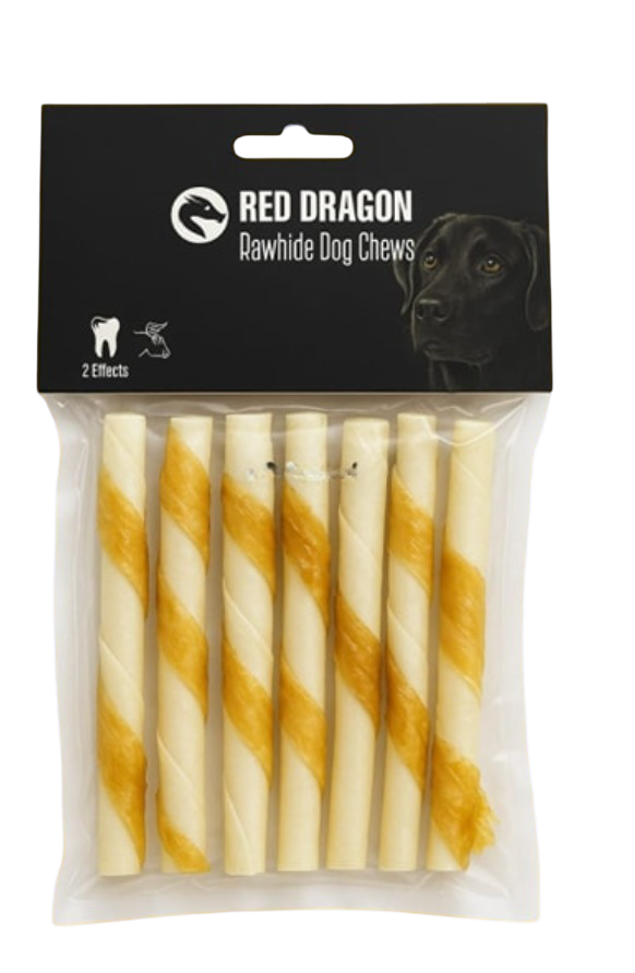Red Dragon Rawhide Dog Chews – Twisted Sticks