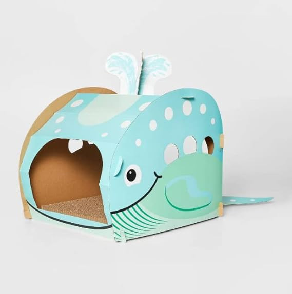 Whale-Themed Cat House and Scratcher