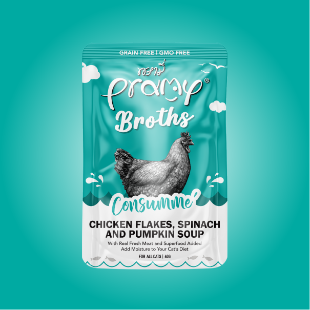 Pramy Broths – Chicken Flakes, Spinach & Pumpkin Soup