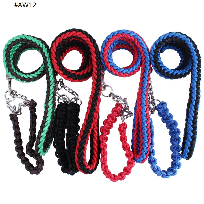 Braided Rope Dog Leash and Collar Set