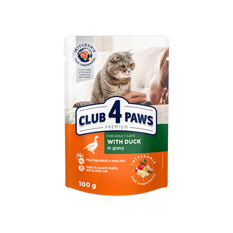 Club 4 Paws Premium For Adult Cats With Duck In Gravy