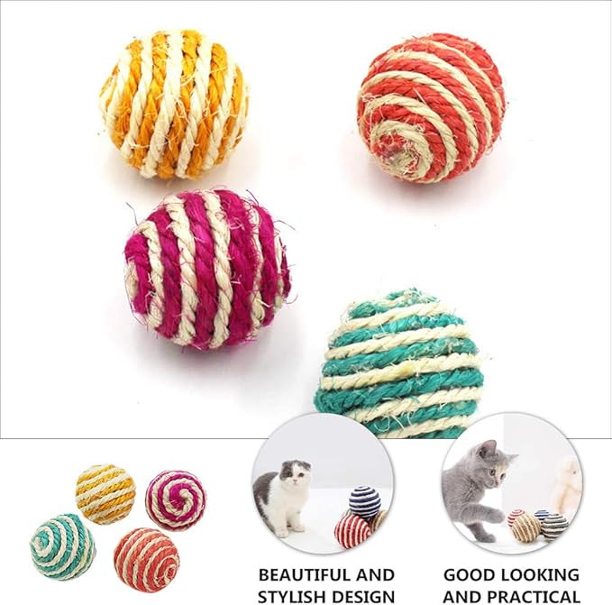 Sisal Rope Cat Toy Balls – Interactive and Durable Playtime for Cats