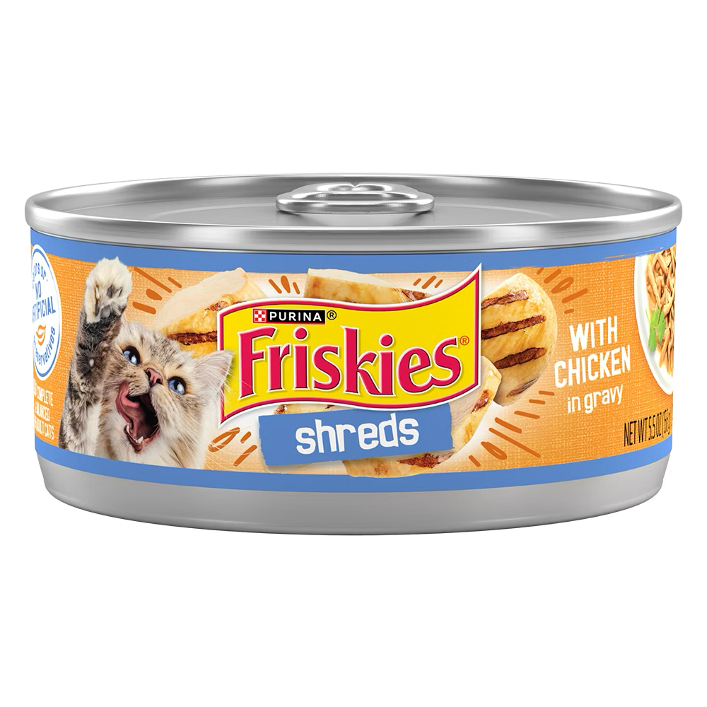 Friskies Shreds With Chicken In Gravy Wet Cat Food 156gm