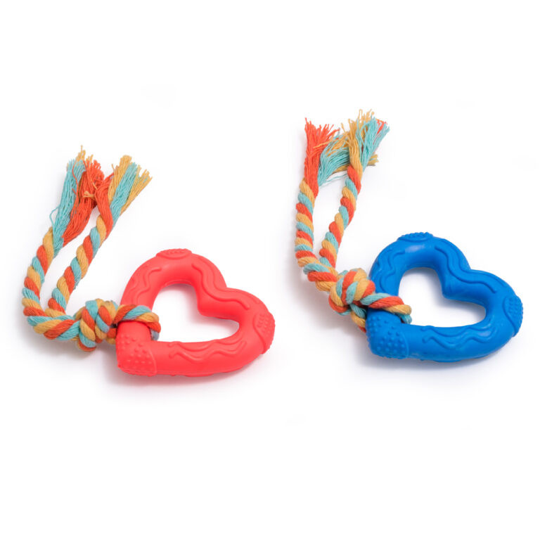 Heart-Shaped Rope Chew Toy – Interactive Play & Dental Care for Dogs