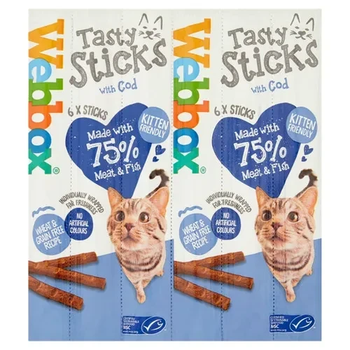 Webbox Tasty Sticks Cod Cat Treats – 6 Sticks (30 g)