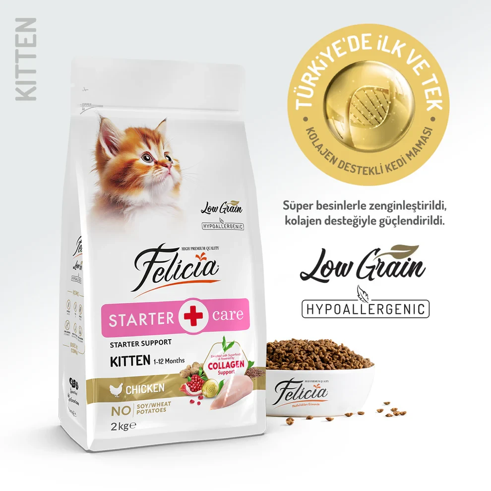 Felicia Starter Care Kitten Chicken – Low-Grain Hypoallergenic Collagen-Enriched Dry Cat Food