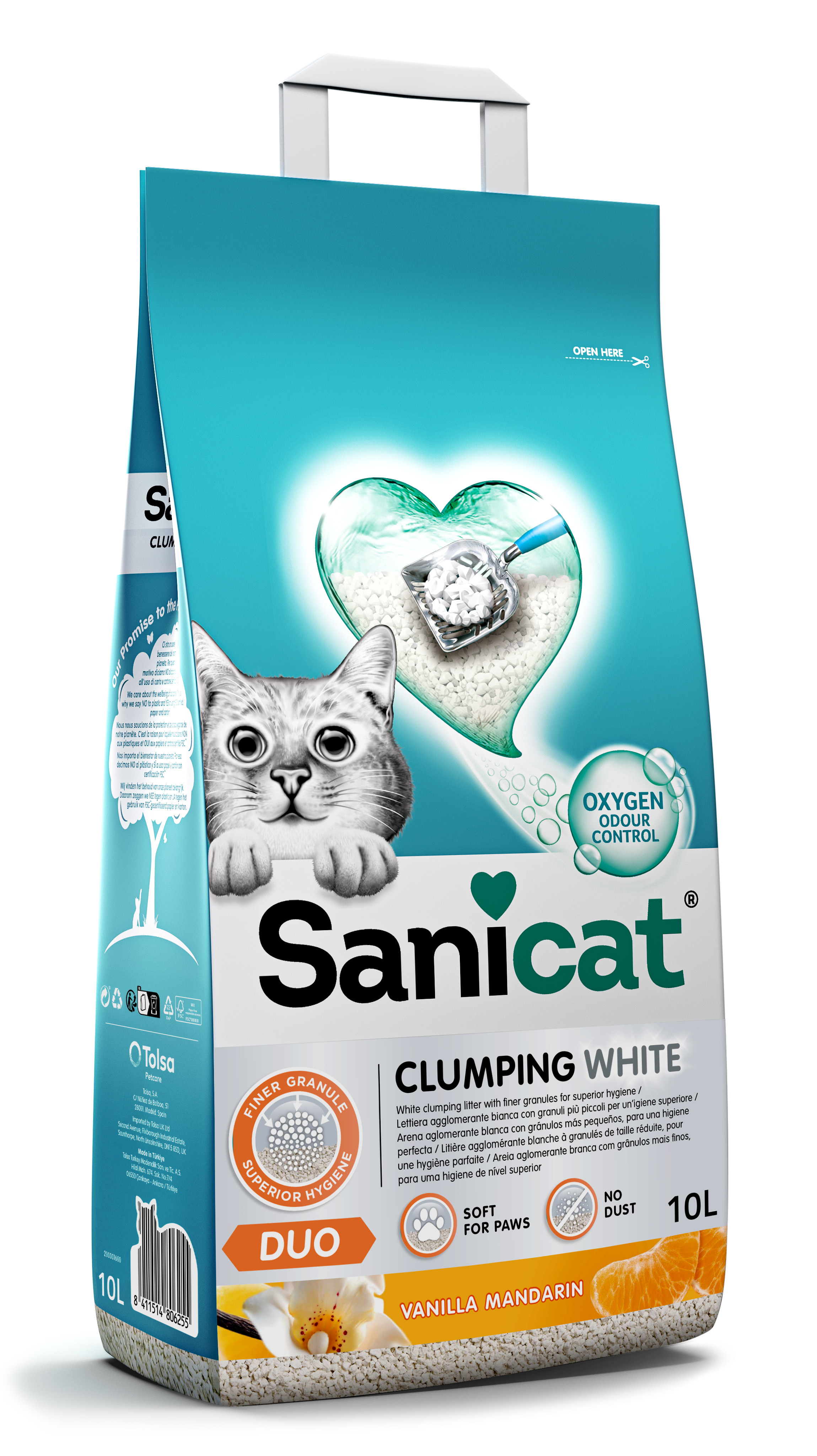 Sanicat Clumping White Duo Vanilla & Mandarin Cat Litter