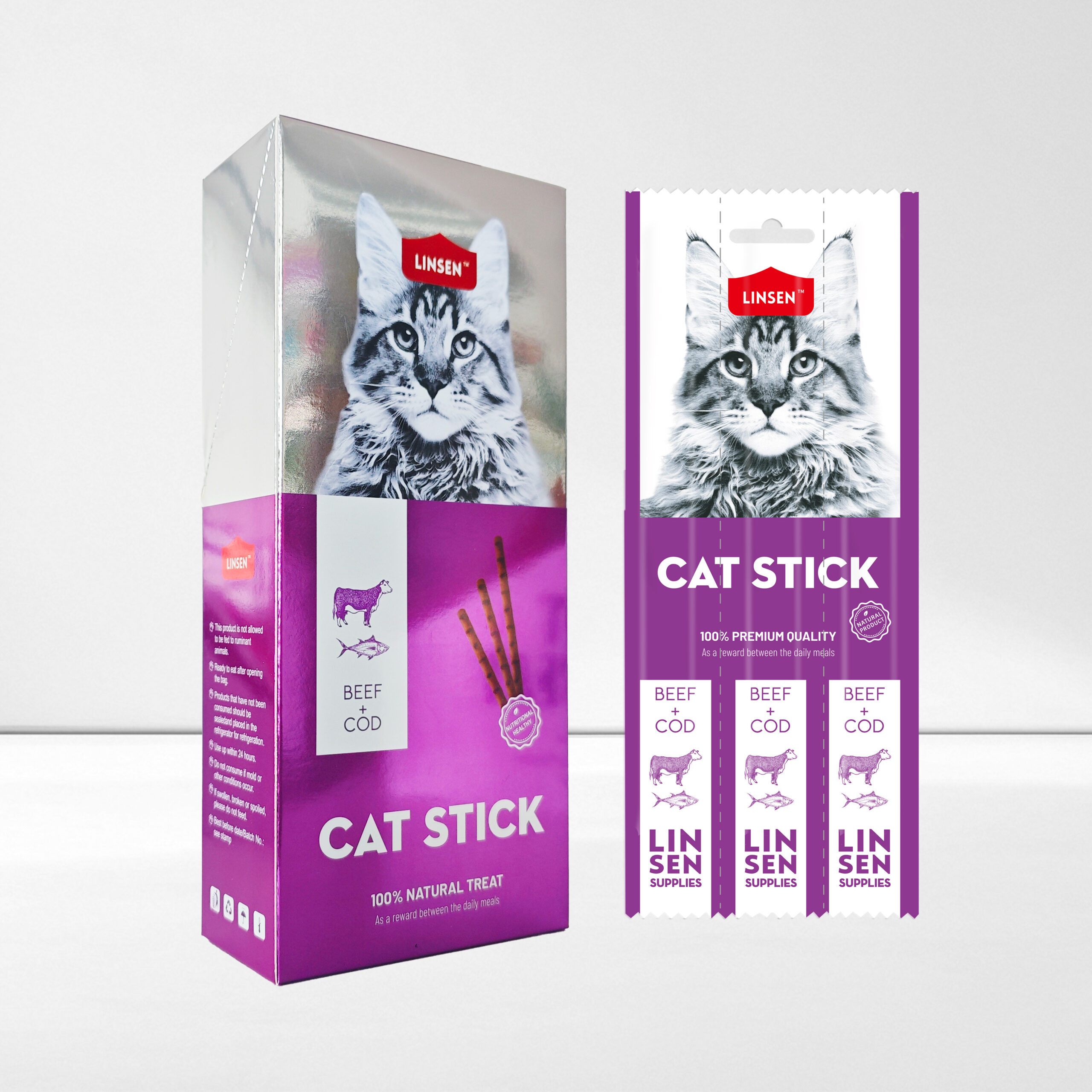 Linsen Cat Stick Beef & Cod