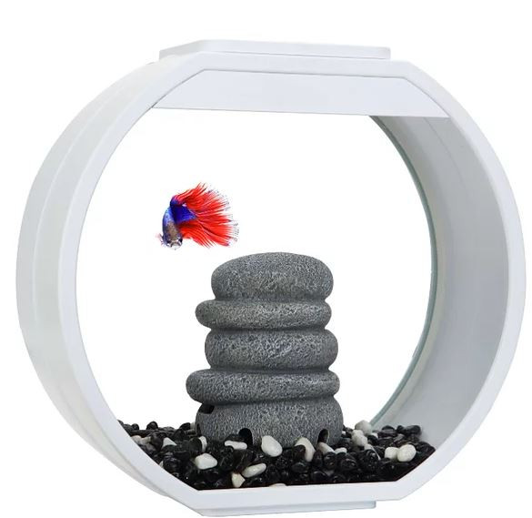 Deco O Mini USB Touch Led Light Aquarium, 10 Liter Capacity White