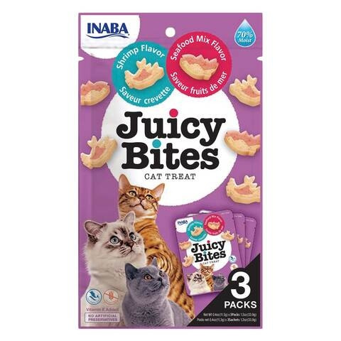 Inaba Juicy Bites Cat Treat – Shrimp & Seafood Mix Flavor