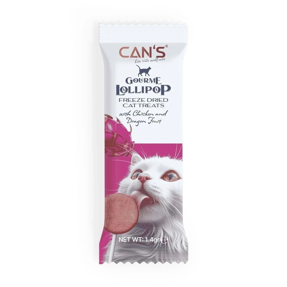 CAN’S Gourme Lollipop Freeze-Dried Cat Treats – Chicken & Dragon Fruit