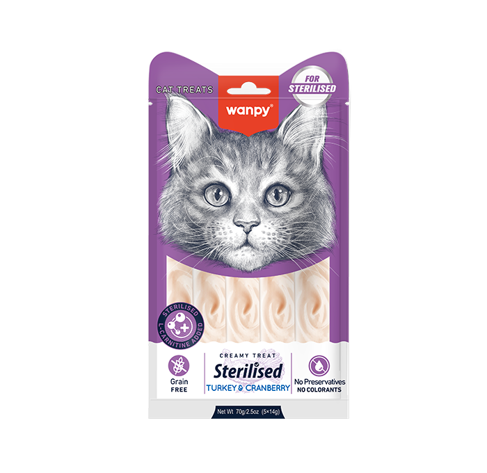 Wanpy Creamy Treat for Sterilized Cats Turkey & Cranberry