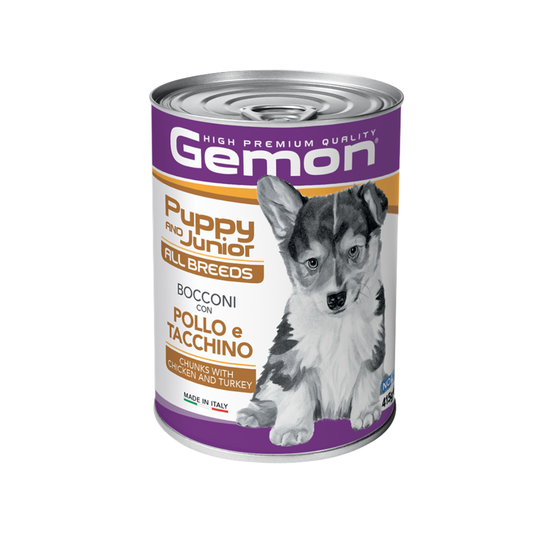 Gemon All Breeds Puppy and Junior Dog Chunks with Chicken and Turkey