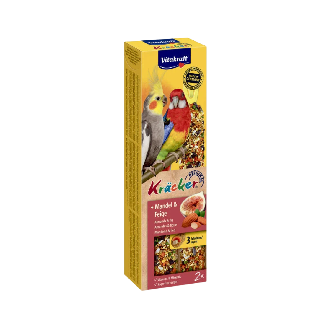 Vitakraft Kräcker – Almond & Fig Snack Sticks for Cockatiels & Parakeets (2 Pieces)
