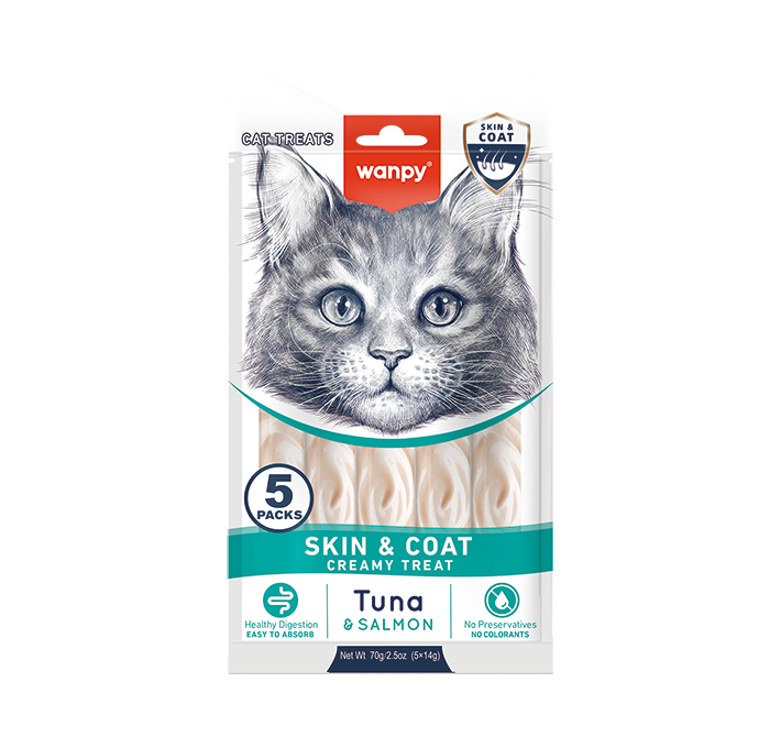Wanpy Skin & Coat Creamy Treat Tuna & Salmon for Cats