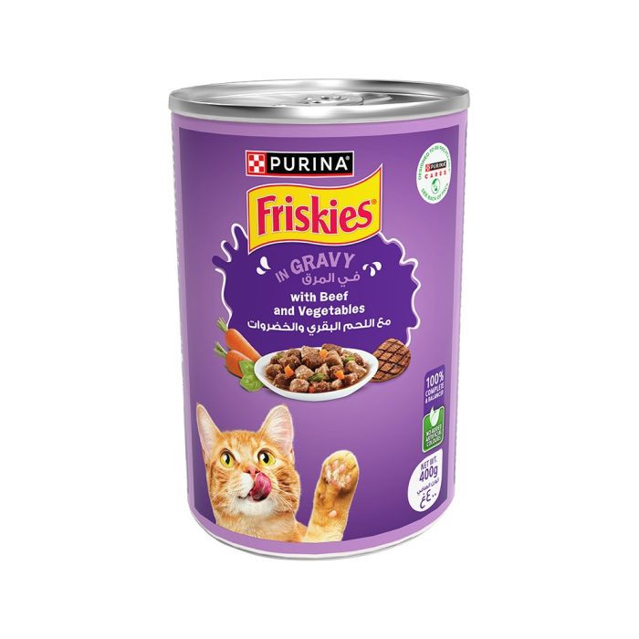 Purina Friskies Wet Cat Food – Beef, Chicken & Vegetables in Gravy – 400 g