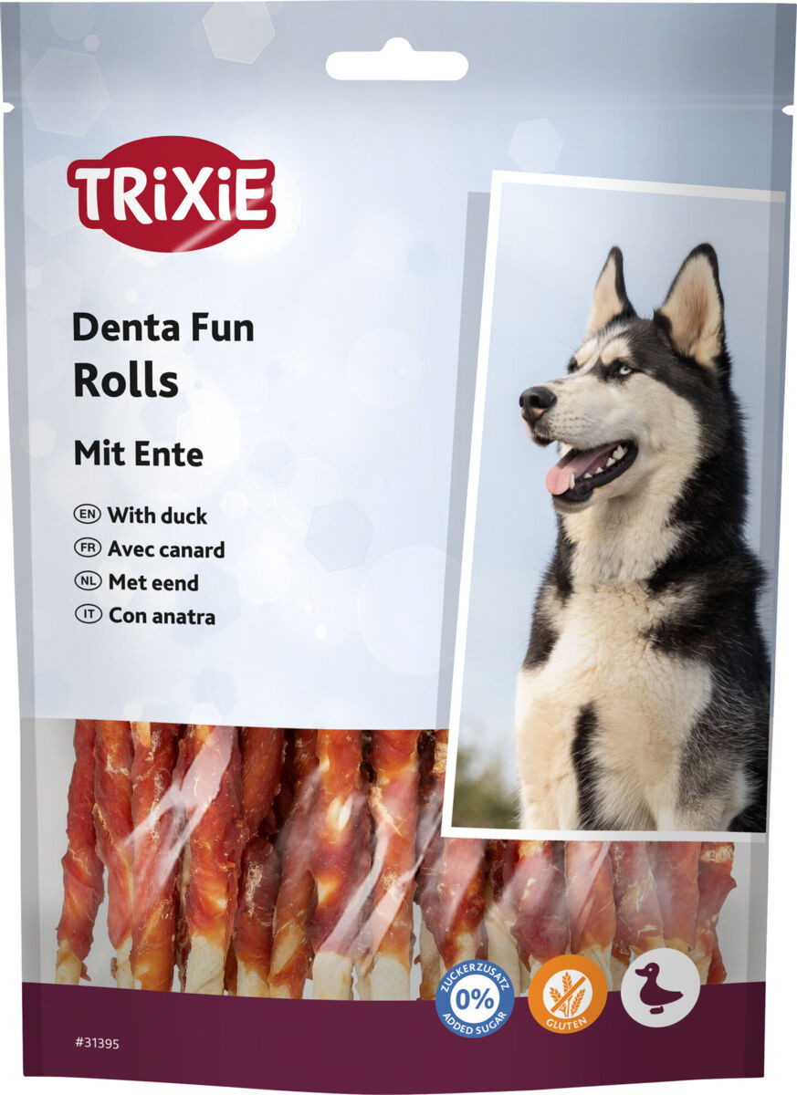 Trixie Denta Fun Rolls with Duck (12 cm – 30 pcs / 240 g)