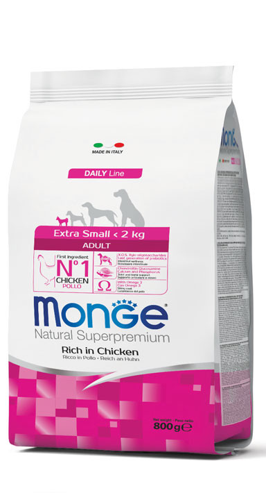 Monge Natural Superpremium Extra Small Adult – Rich in Chicken – 800 gm