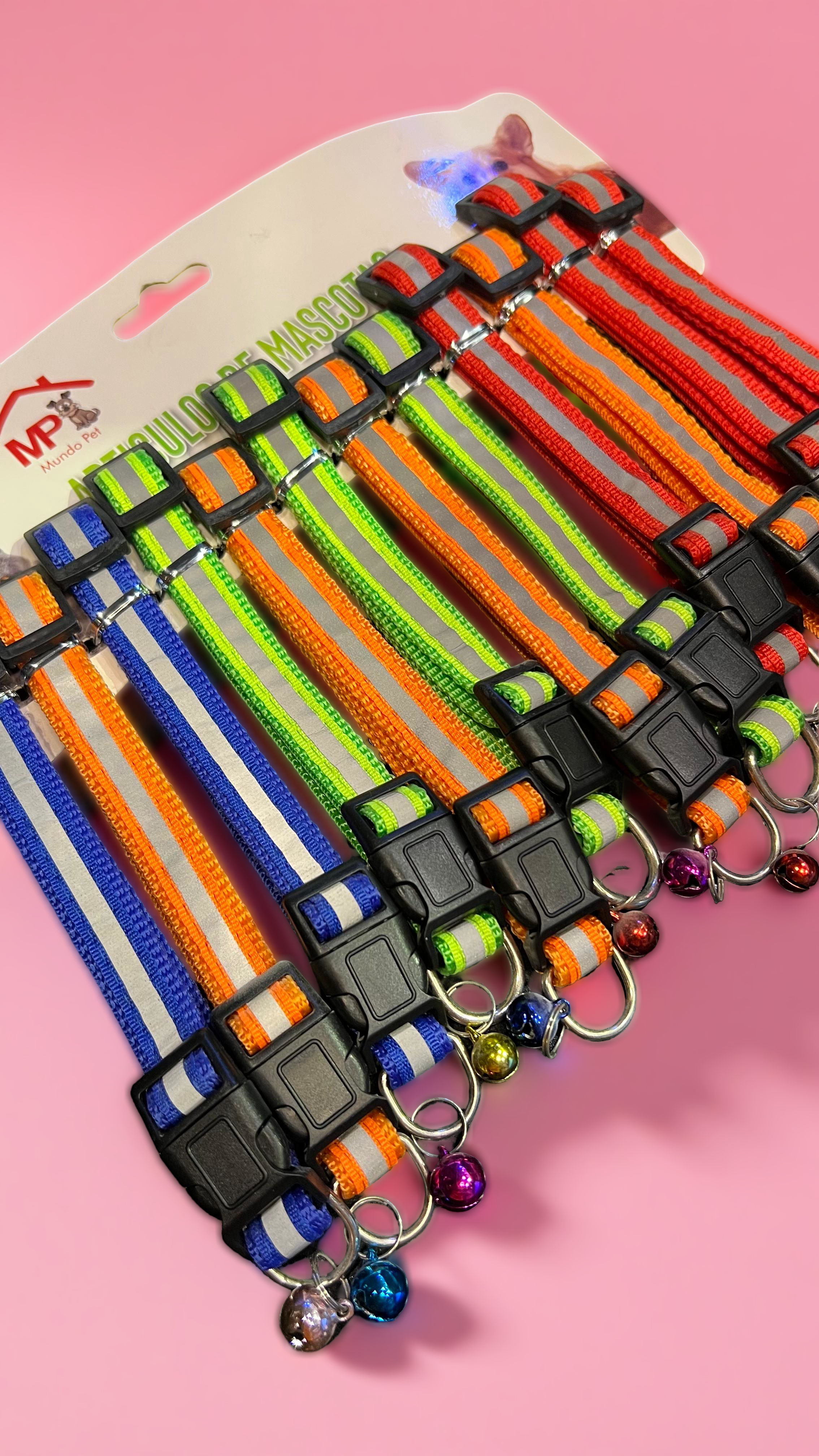 Adjustable Reflective Nylon Collar with Bell (For Cats & Small Dogs)