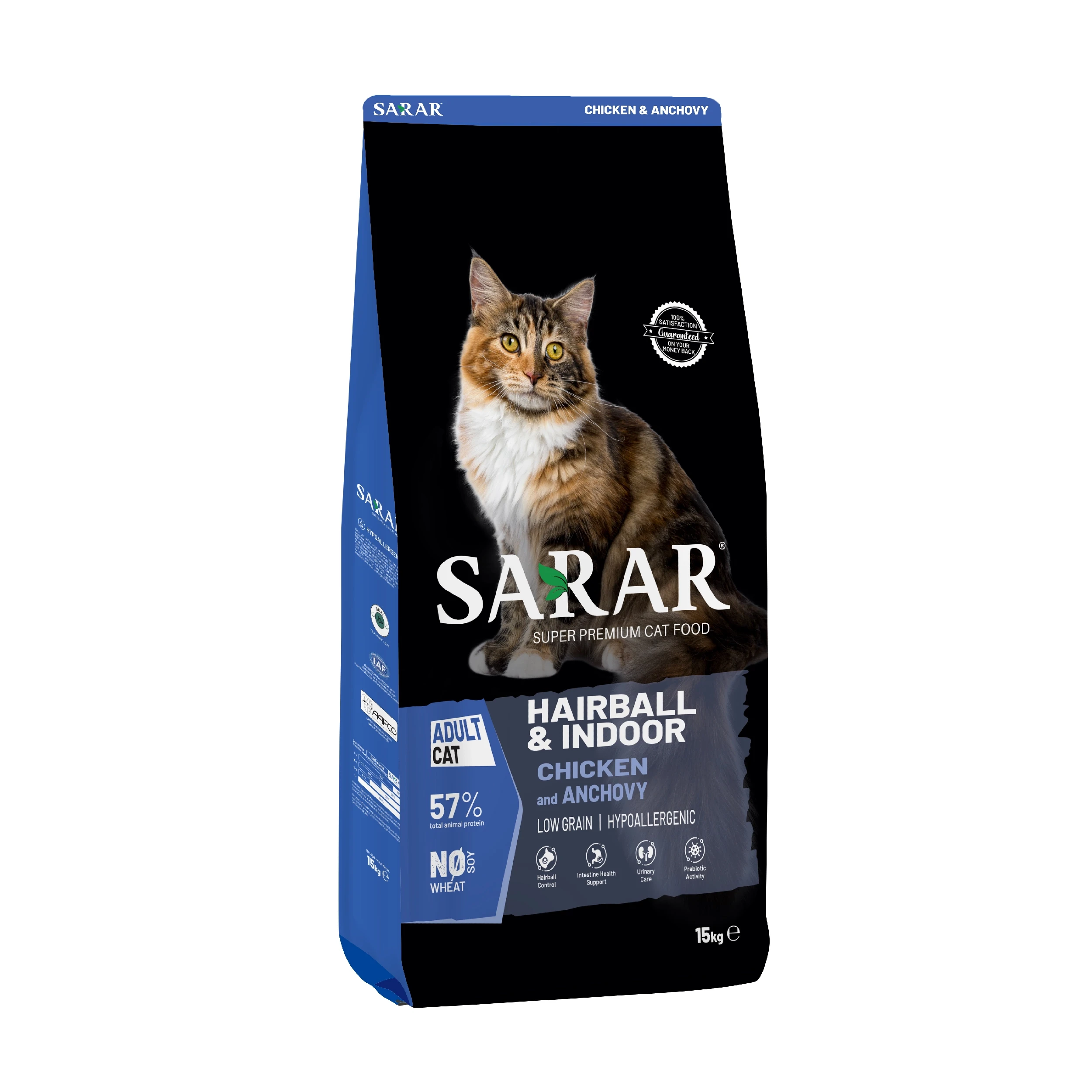 SARAR Cat Food Hairball Indoor with Chicken & Anchovy