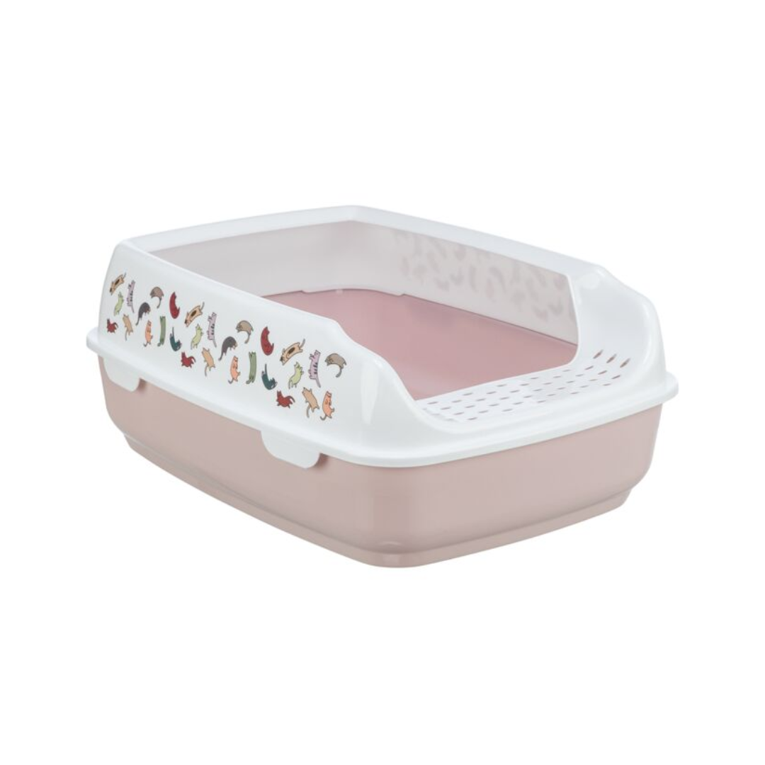 Trixie Delio Litter Tray with Rim – Light Lilac/White (38 × 20 × 50 cm)