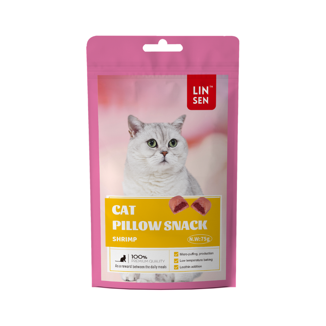 Linsen Cat Pillow Snack Shrimp with Tuna Filling