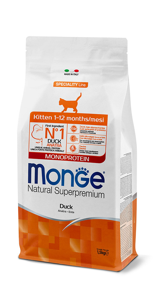 Monge Natural Superpremium Monoprotein Kitten – Duck 1.5kg