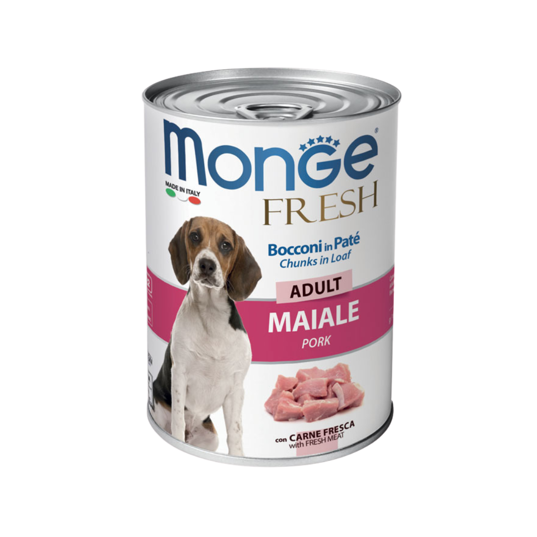 Monge Fresh Adult Dog Chunks in Loaf with Pork