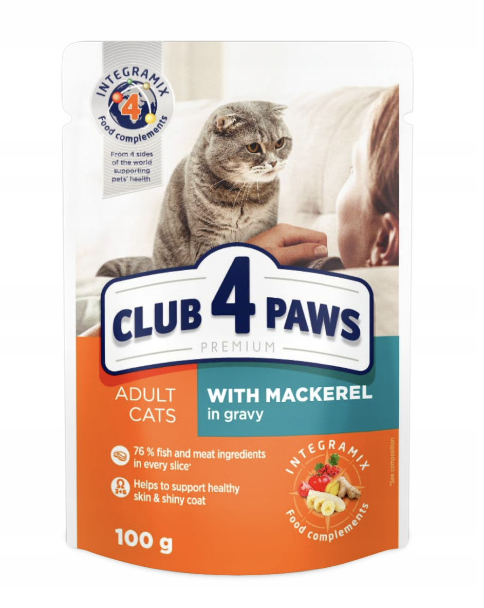Club 4 Paws Premium Mackerel in Gravy with IntegramiX 100gm